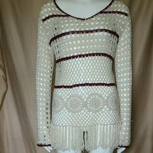 Altar’d State Crochet Knit Top Pullover Hoodie M
